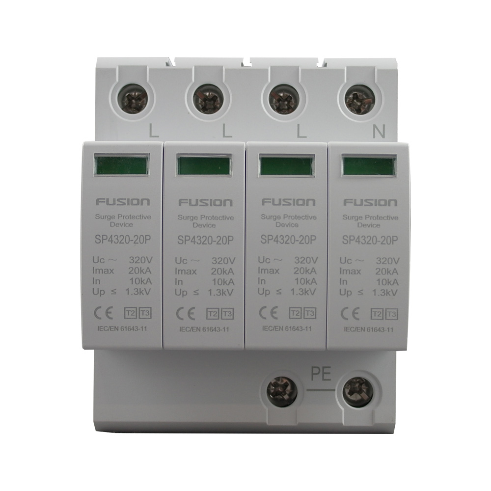 Surge Protector 4P 320V 20kA Type 2 + Type 3 L-L-L-N-PE