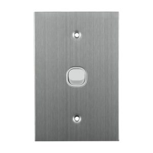Stainless Steel Light Switch 1 Gang Vertical