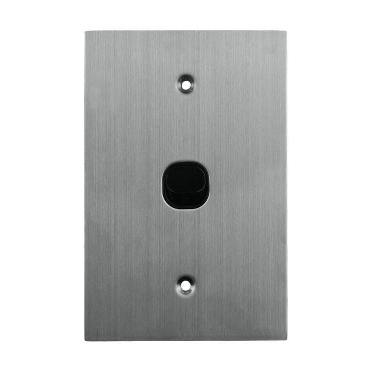 Stainless Steel Light Switch 1 Gang 10A 250V AC BLACK