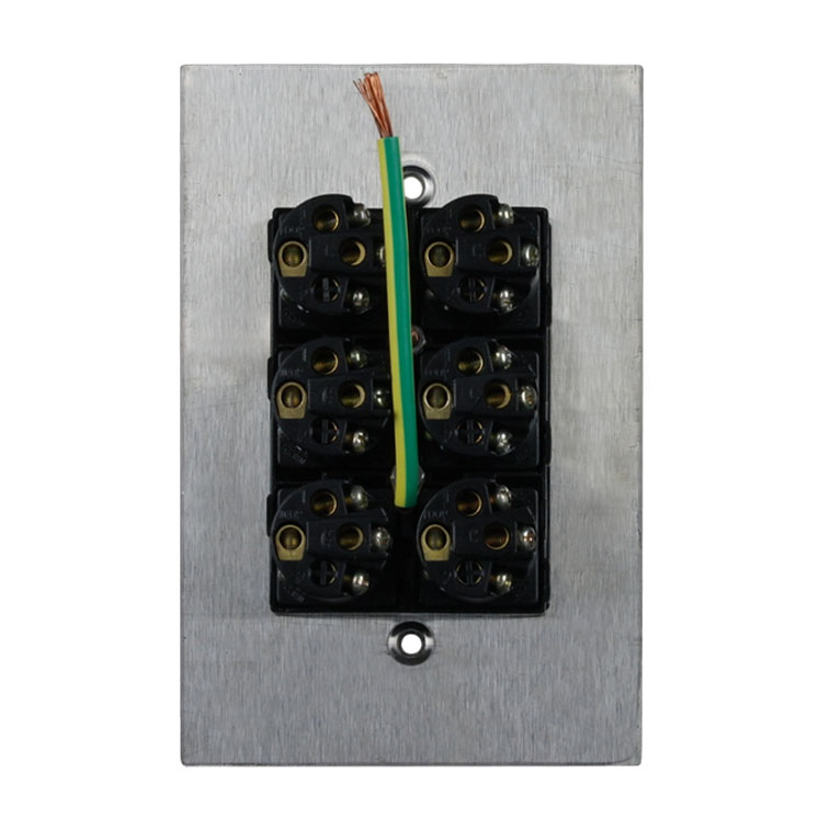 Stainless Steel Light Switch 5 Gang 10A 250V AC BLACK