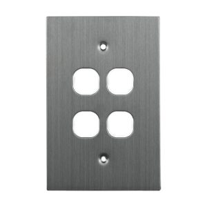 Stainless Steel Grid Plate 4 Gang