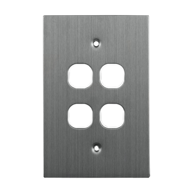 Stainless Steel Grid Plate 4 Gang